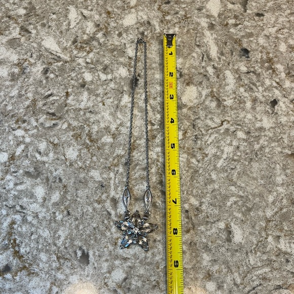 Am Lee sterling silver filigree rhinestone flower adjustable necklace rope chain - Picture 8 of 13